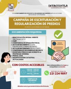 Ixtacuixtla impulsa campaña de escrituración y regularización de predios con costos accesibles